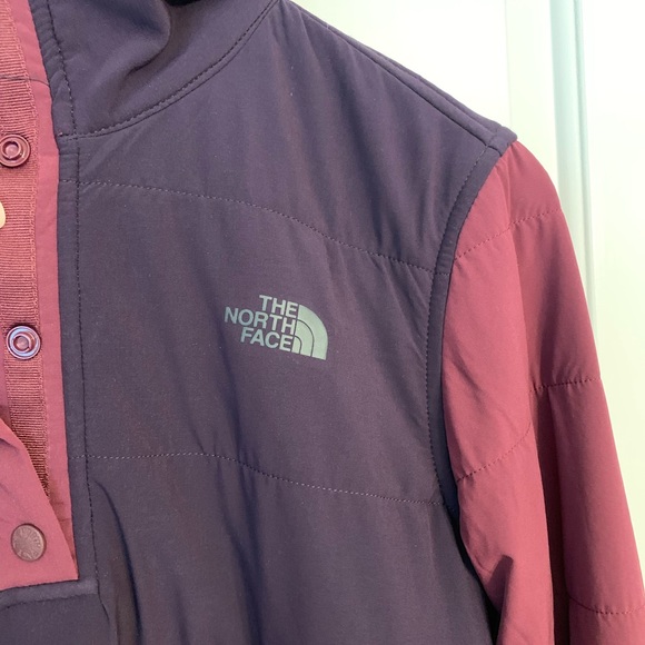 The North Face Mountain Sweatshirt 1/4 Snap Jacket Fig & Galaxy Purple - Picture 12 of 17